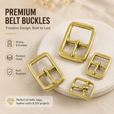 Solid Brass Single Prong Belt Buckle Pin Clasp Strap Webbing Hardware 13-25mm