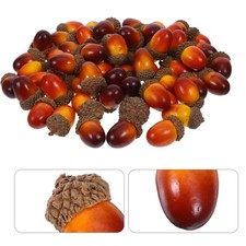 60 Pcs Artificial Nuts Autumn Fruit Decoration Fall Acorns Bulk Mini