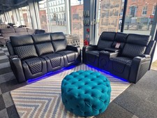 Florida Electric Recliners. Black or Grey 3 + 2 + 1 Set , USB, LED, Bluetooth