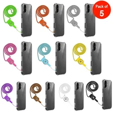 5x Amzer cell Phone Mobile Neck Lanyard Strap ID Card Key Ring Holder Detachable