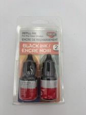 2pk Cosco Offistamp Black Refill Ink Pre Inked Stamped New Sealed