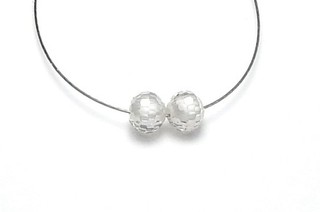 WHITE DIAMOND Round Beads 4mm Faceted 1.4 carats 2 pcs