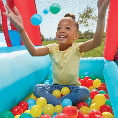 Little Tikes Play Inflatable Bouncer Playhouse Bounce House Ball Pit Outdoor Use