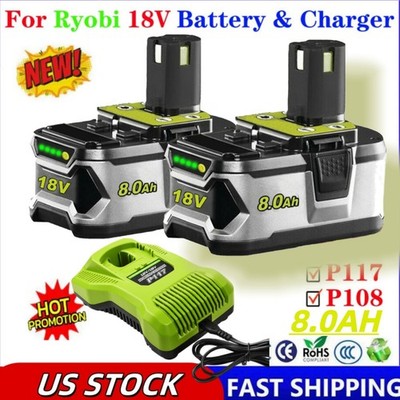 18Volt For RYOBI P108 For One+ Plus High Capacity Lithium Ion 8000mAh Battery