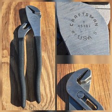 Vintage SEARS Craftsman 9 1/2 in. Arc Joint Pliers Western Forged USA 45381 EUC