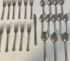 China Stainless Steel Wave Pattern Spoon And Fork Set of 24