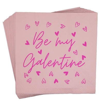 Be My Galentine Napkins Pink Happy Galentines Day Decorations 5x5 Inch 50 PK