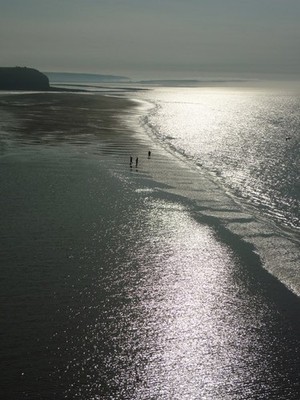 Foto A3 Clevedon Bay aufgenommen vom Pier bei Clevedon, diese drei Männer a c2012