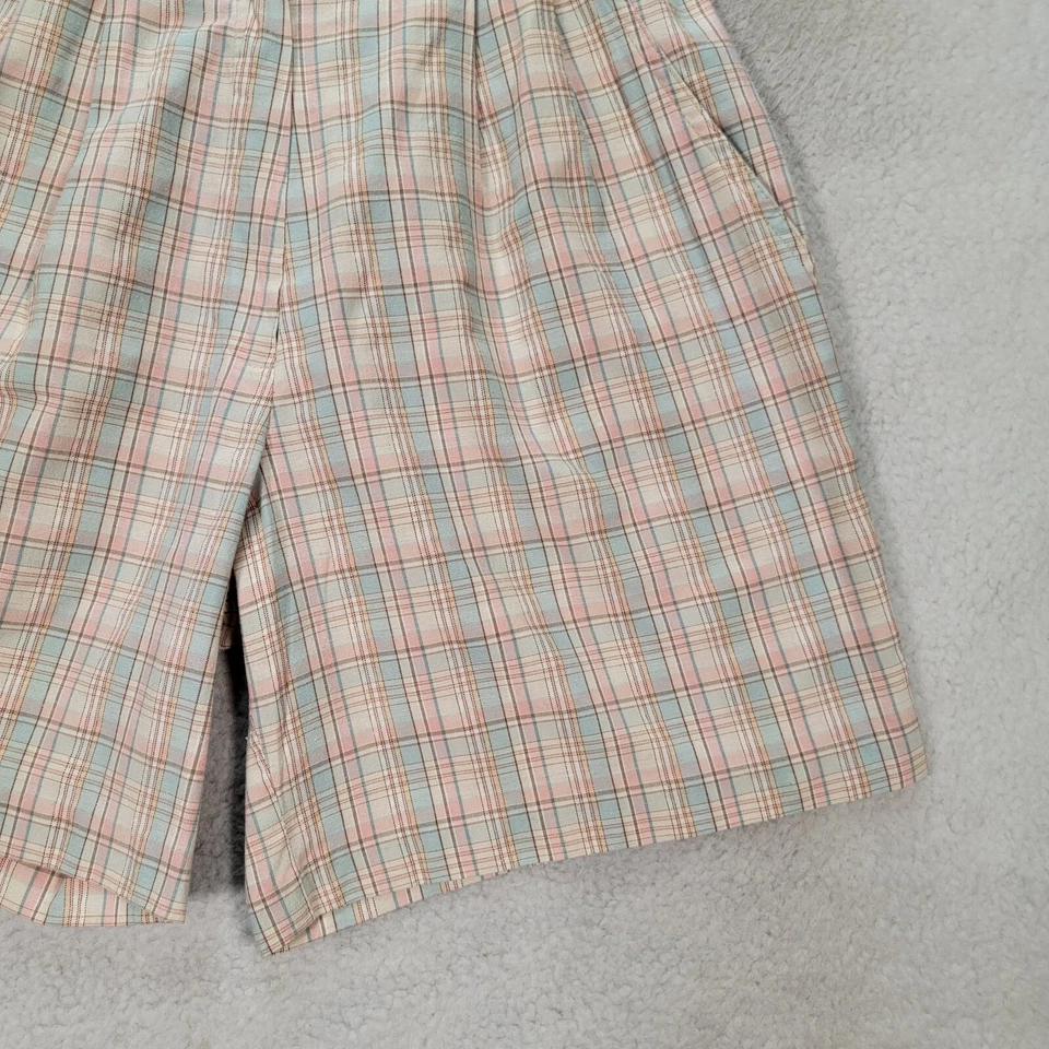 Vtg 90s Pink Check High Academia Grandmacore Chino Preppy Womens Shorts Size 6P - Image 4 of 4