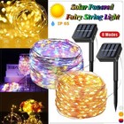 2pc 22m Christmas LED Solar String  Light Copper Wire Fairy Outdoor Garden Party
