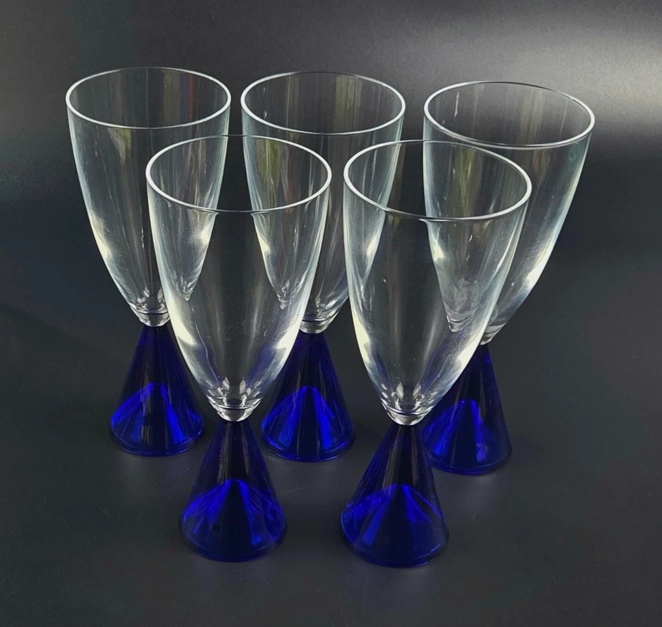 Vintage - Cáliz de agua/vino azul Eon de Sasaki - 7,5" - Juego de 5 Foto 3 de 4