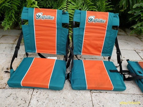 Miami Dolphins NFL Stadium Seat Cushion Vintage Set of 4 - Picture 3 of 10