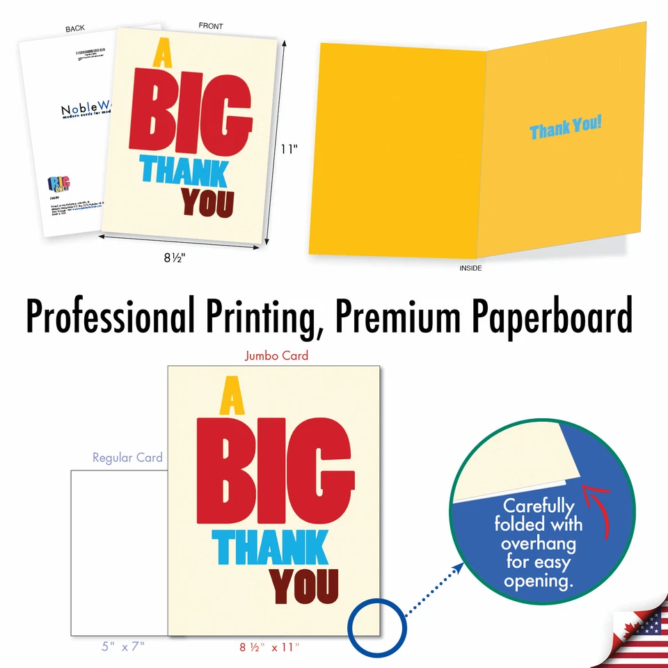 1 tarjeta de felicitación de agradecimiento divertida grande - Jumbo gran tarjeta de agradecimiento J9689 Foto 2 de 4