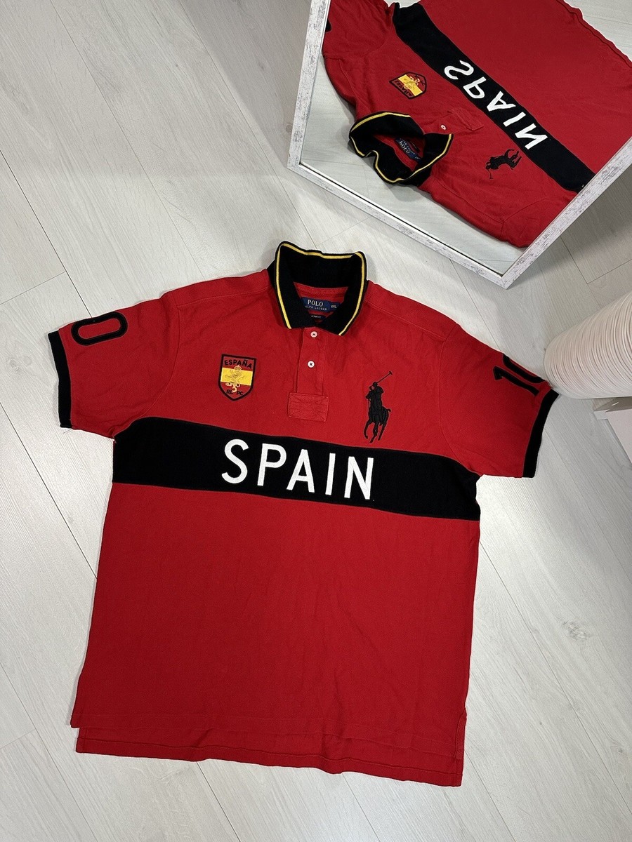 Polo ralph lauren スペイン　国旗　ビッグポニー　ポロシャツ Polo Ralph Lauren SPAIN Big Pony RL MAN's Flag T-Shirt Size XXL