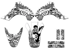 2021-2022 KLX 140 R RL ZANY White Senge Graphics Kit Compatible with Kawasaki