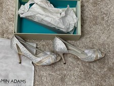 Benjamin Adams 'Catherine' Swarovski Crystals Wedding Shoes Heels Size 7.5 UK38