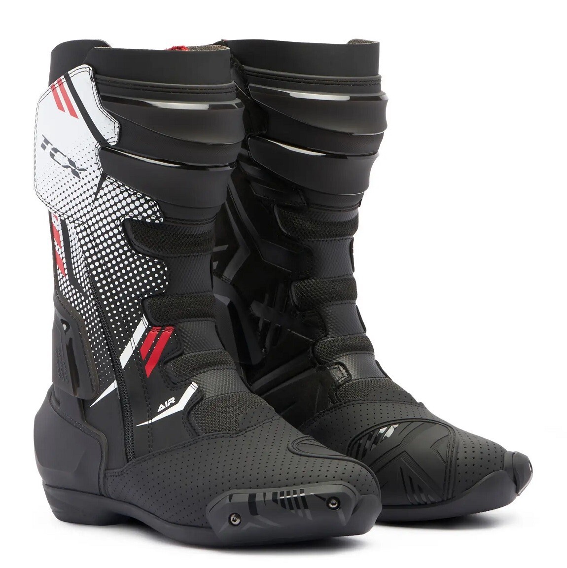 STIVALI BOOTS MOTO RACING TCX S-TR1 AIR BLACK WHITE RED TORSION CONTROL TG 41