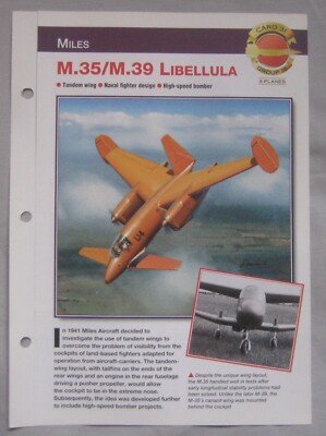 Aircraft of the World Card 31 , Gruppe 16 - Meilen M.35 - M.39 Libellula
