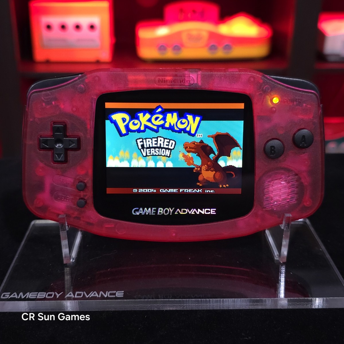 Clear Red Game Boy Advance GBA Console with iPS V5 Backlight
