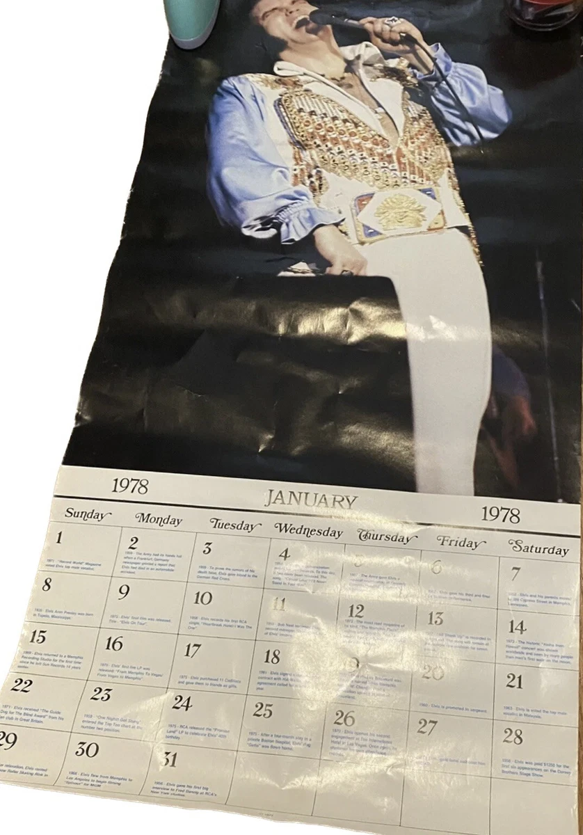 Elvis Presley Jan 1978 Calendar Page Poster | eBay Elvis Presley Jan 1978 Calendar Page Poster | eBay