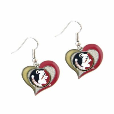 NCAA Florida State Seminoles Sports Collegiate Team Logo Swirl Heart Shape Da...