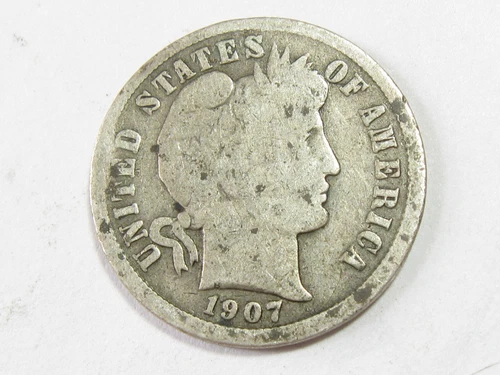 1907 Silver Barber Dime - #10841-7