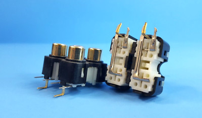 2pcs- PCB Mount Gold Plated Stereo Audio Video Jack, AV Socket. 4 Position, RCA