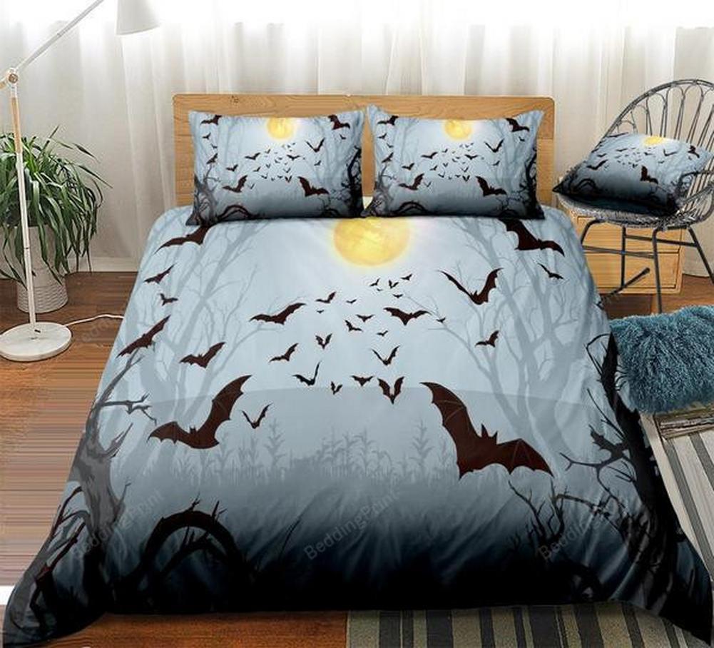 Bats Halloween Quilt Duvet Cover Set Comforter Cover King Kids Bedspread Bedding