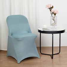 10 Dusty Blue Stretchable Spandex Chair Covers Wedding Banquet Party Decorations
