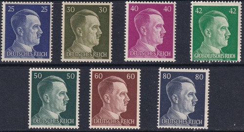 Stamp Germany Mi 781-98 Sc 506-23 1941 WW2 Third Reich AH Head Hitler Set MNH - Picture 3 of 3