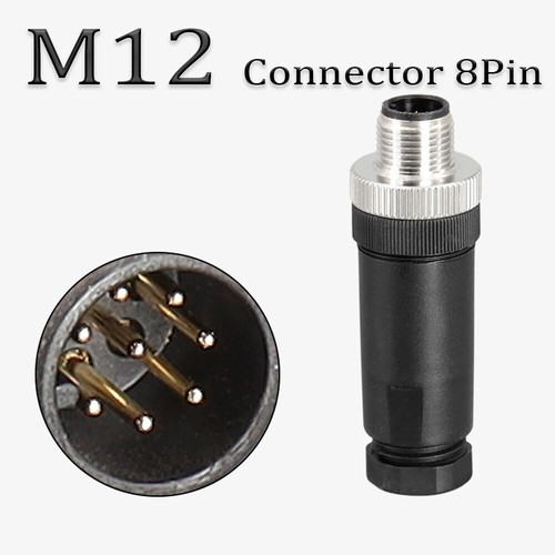 M12 Connector 8 Pins Sensor Adapter Male/Female Straight Waterproof PG7 PG9 Plug - Picture 6 of 7