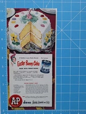 1950 A & P Dexo Easter Bunny Cake Recipe Print Ad