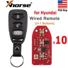 10 × Xhorse XKHY21EN VVDI Universal Wire Remote Key For Hyundai 3+1 Button