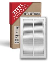 Handua 14"W x 24"H Duct Opening Size Steel Return Air Grille(small Dent-See Pic)