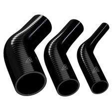 Black 45 Degree Elbow Reducing Silicone Hose - Reduction Pipe Tube Reducer Step