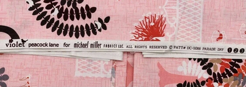 Tela acolchada de algodón 4 yardas x 42" violeta Peacock Lane Michael Miller Día del Desfile Foto 2 de 2