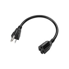 NEMA 5-15P to NEMA 5-15R Extension Cord 13A 125V Heavy Gauge Cable 35cm