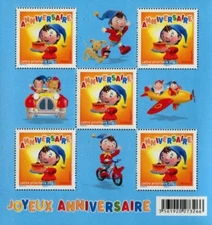 2008 France Block N°F4183** BF "Happy Birthday Noddy Hachette", TB, Sheet MNH