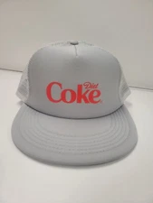 Diet Coke Coca-Cola Trucker Hat Mesh Gray Promotional Cap Snapback Clean 