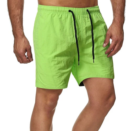 Herren Freizeit Lose Shorts Taschen Kordelzug Einfarbig Strand Basic Shorts - Bild 64 von 64