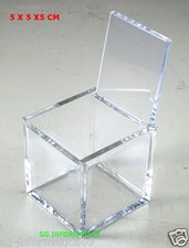 BOMBONIERE SCATOLA PLEXIGLASS CUBO 5X5 PORTA CONFETTI LAUREA CRESIMA SCATOLINA