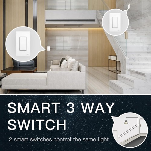 MOES WiFi 3 Way/Single Pole Smart Wall Light Switch with Alexa Google APP Remote - Picture 8 of 18
