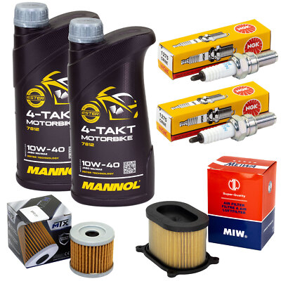 Öl Set 2L Wartung für Hyosung GT 125 N R 2003-2017 Luftfilter Ölfilter Zündkerze