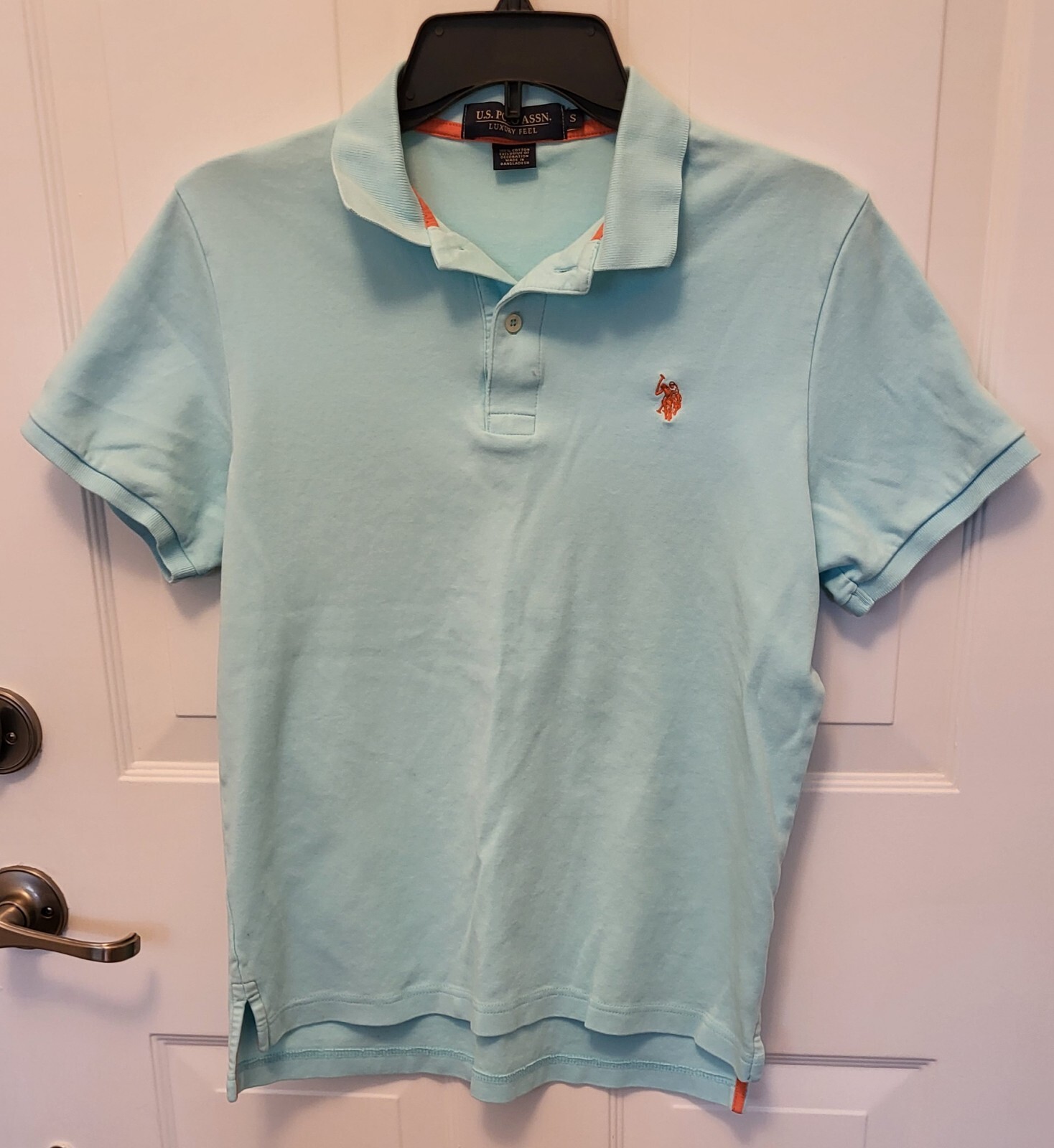 US Polo Assn Women's Light Blue Aqua Polo Shirt Size S