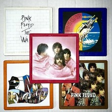 DIY 5 Handmade Wood & Cork Drink Coasters PINK FLOYD Wall WYWH Piper Gates Psych