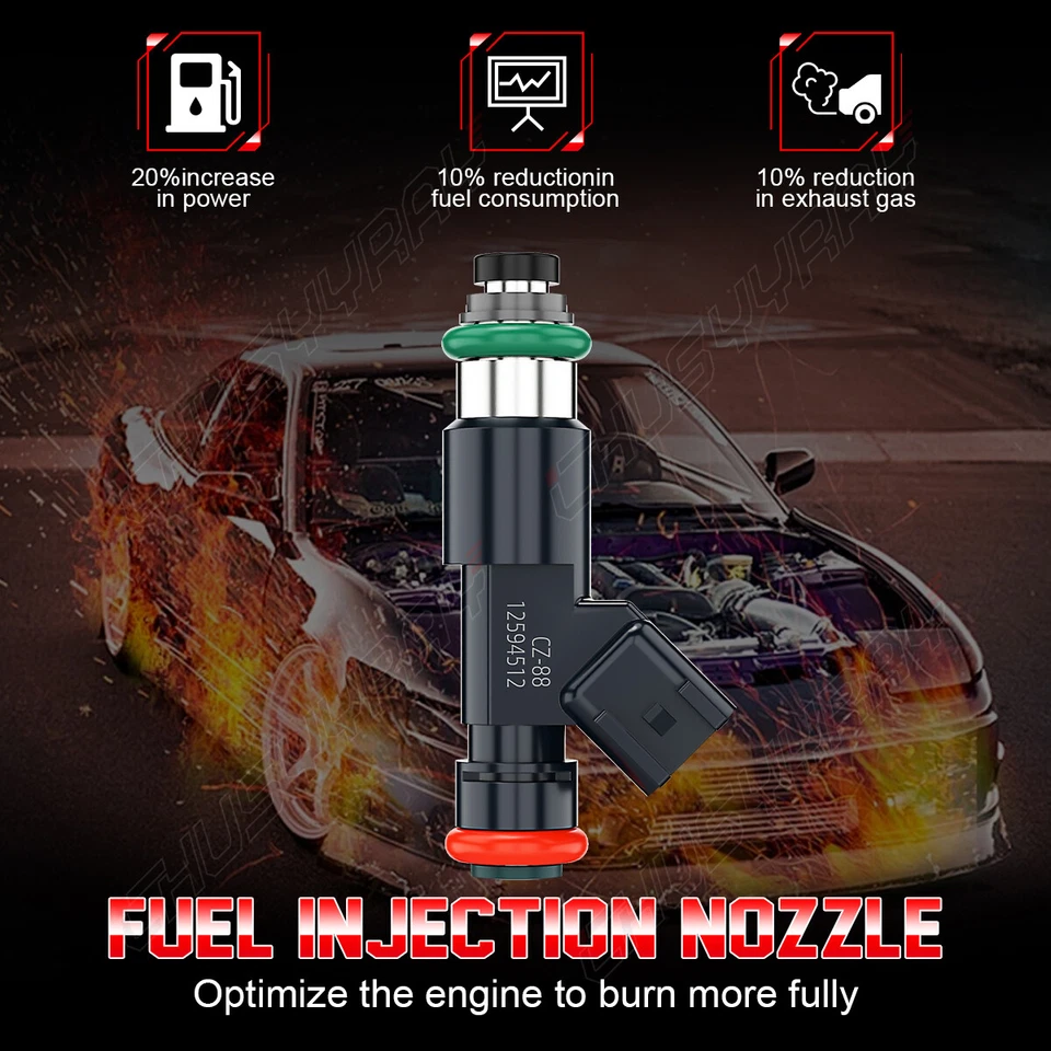 x8 New Upgraded Fuel Injectors for 2007 08 09 Chevrolet Avalanche 5.3L 12594512 - Image 3 of 4