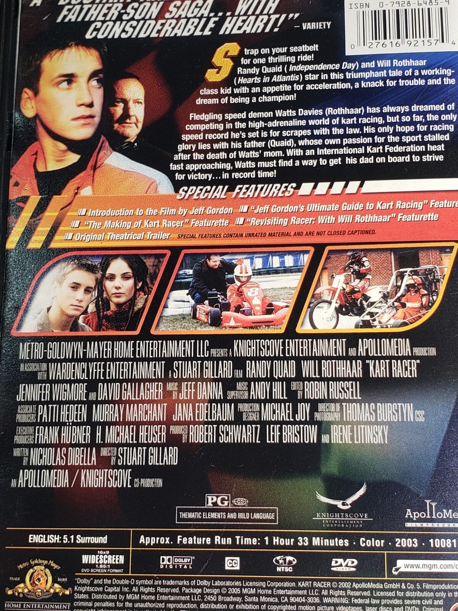 Kart Racer DVD 2003 Randy Quaid Will Rothhaar Jennifer Wigmore | eBay
