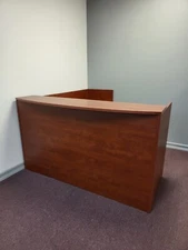L Shaped office desk with drawers