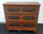 Antique 19 th Century 3 Drawer Victorian Bachelors Chest Dresser On Wheels