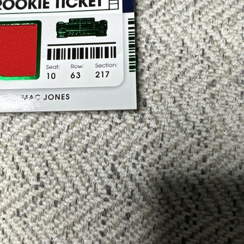 2021 Panini Contenders Football Card - Green Rookie Ticket Swatch - Mac Jones - Picture 4 of 10